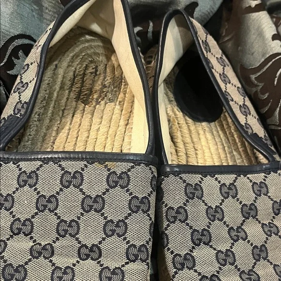 Gucci Beige and Blue Logo Espadrilles WORN size 10.5 men’s - Picture 10 of 13